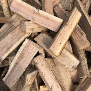 Pile of freshly split firewood