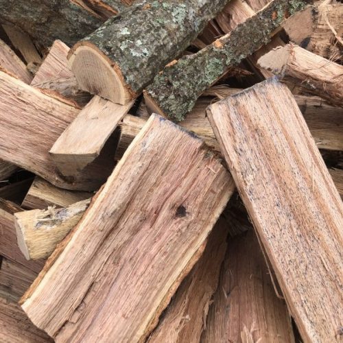 Pile of oak firewood