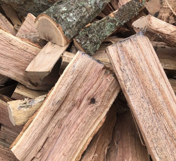 Pile of oak firewood